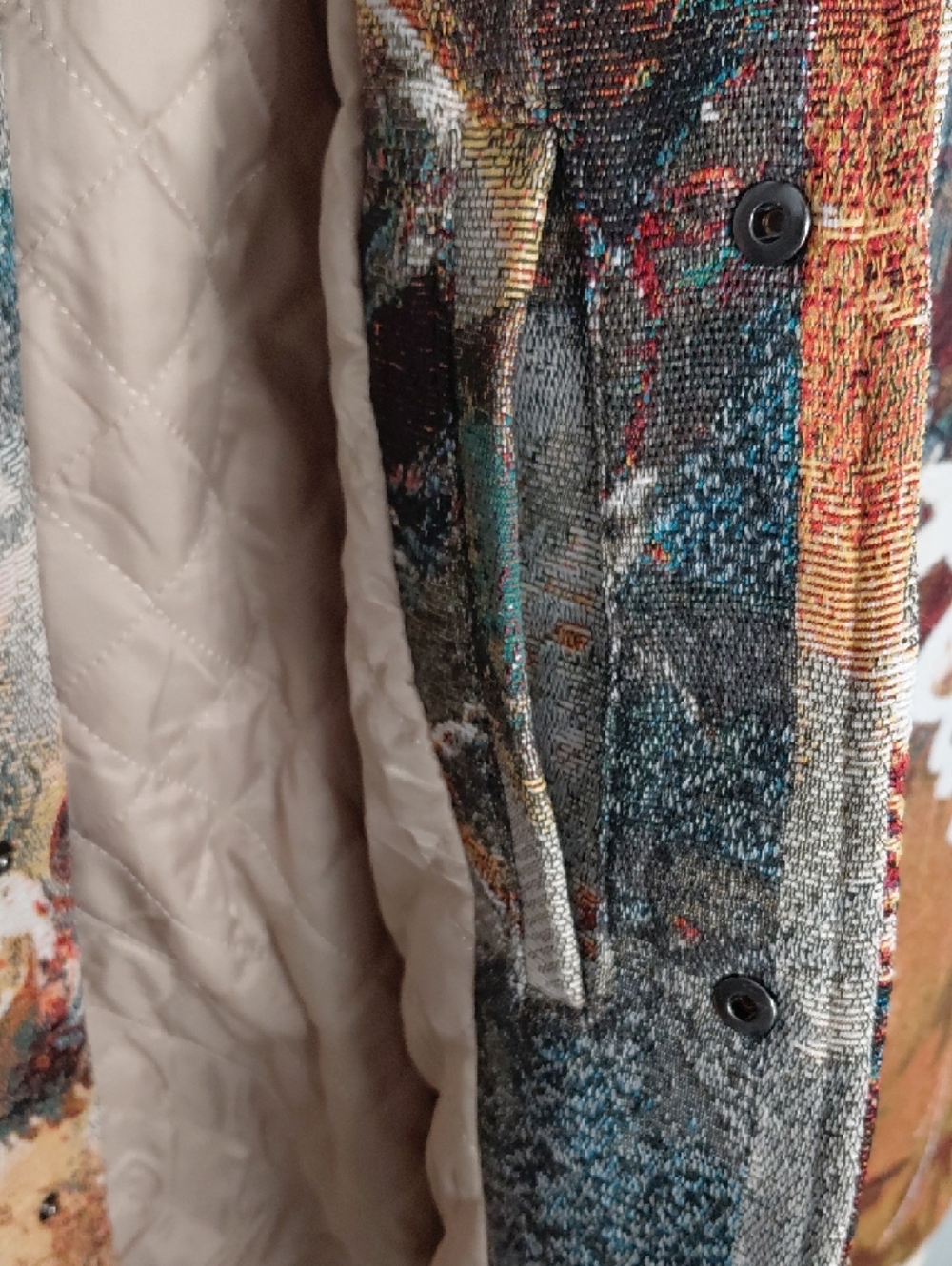 Majestic Multicolor Graphic Football Knit Jacket - Picture 6 of 11
